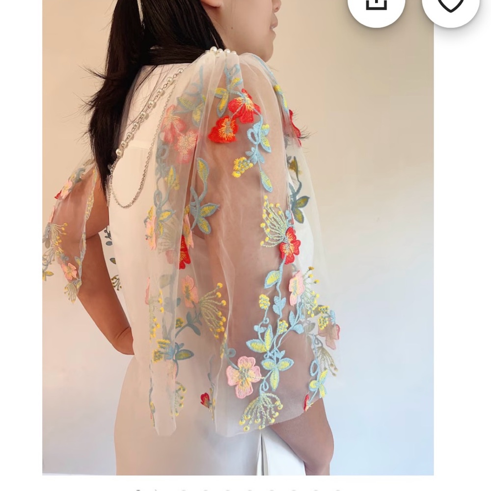 Floral bridal sleeves with delicate embroidery, detachable, Etsy